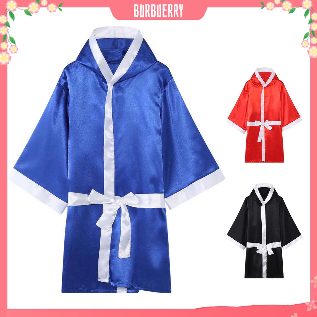 Burbuerry / Áo Choàng Đồng Phục Tập Boxing Tay Dài Có Thắt Lưng Unisex