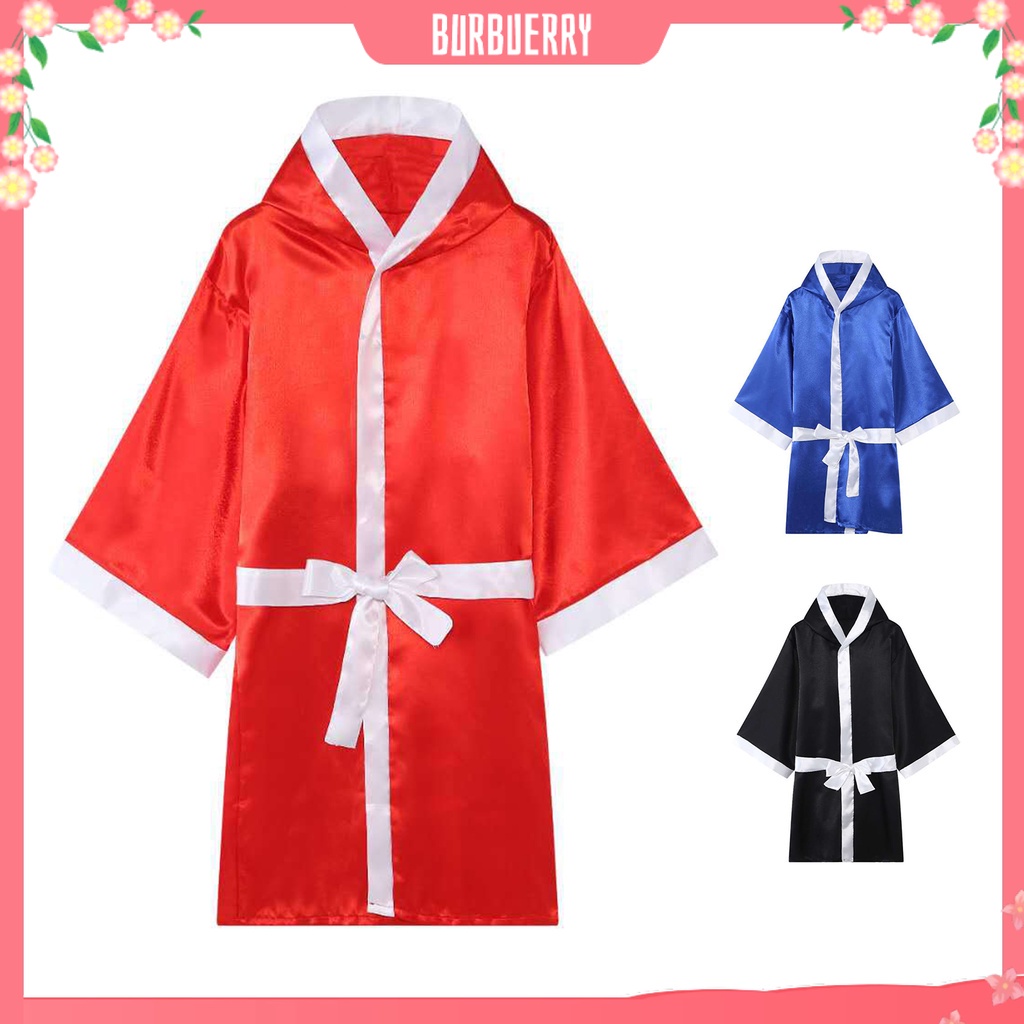 Burbuerry / Áo Choàng Đồng Phục Tập Boxing Tay Dài Có Thắt Lưng Unisex