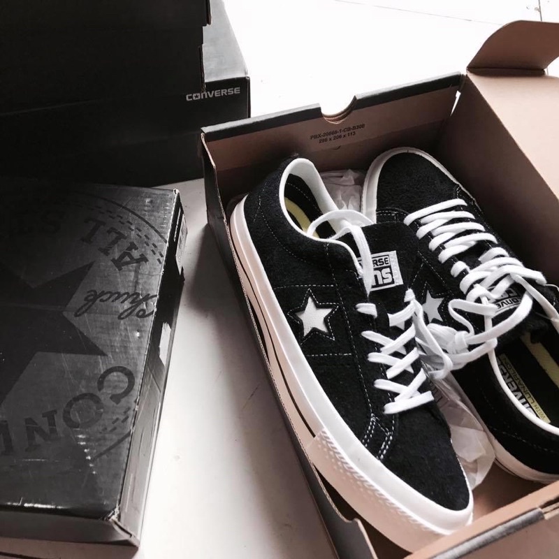 GIÀY CONVERS ONE STAR BLACK BASIC DA LỘN