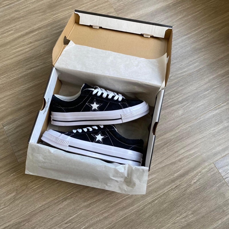 GIÀY CONVERS ONE STAR BLACK BASIC DA LỘN