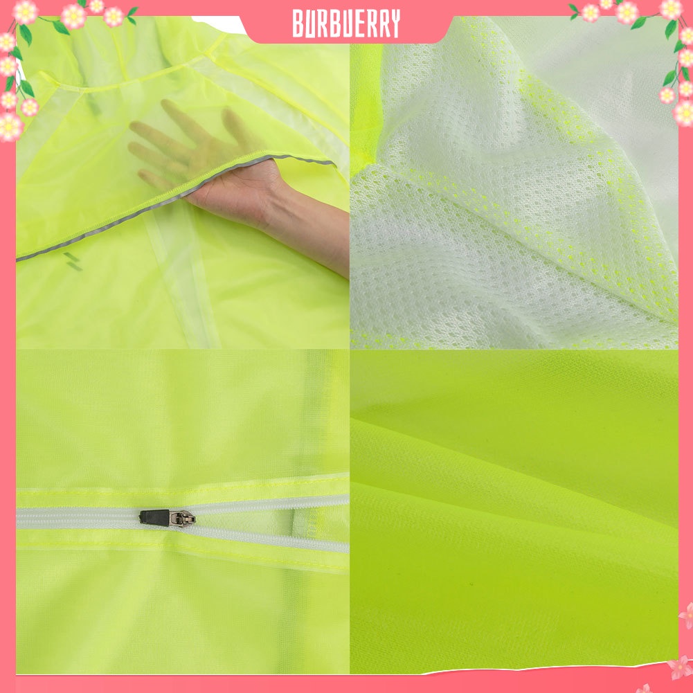 Áo Mưa Siêu Mỏng Thoáng Khí Có Dây Kéo Phản Quang Dành Cho Unisex
