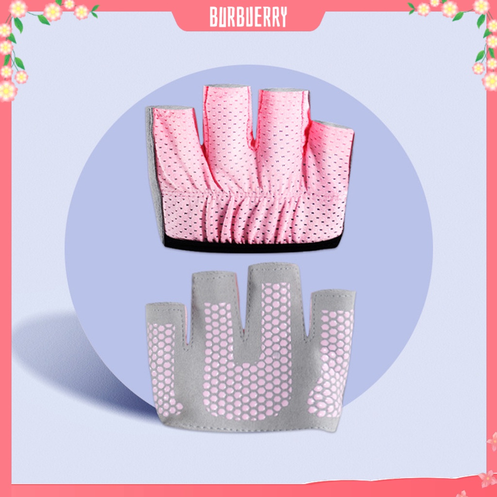 Găng Tay Tập Yoga Hở Ngón Kết Cấu Mềm Mại Thoải Mái Chống Trượt Cho Nữ