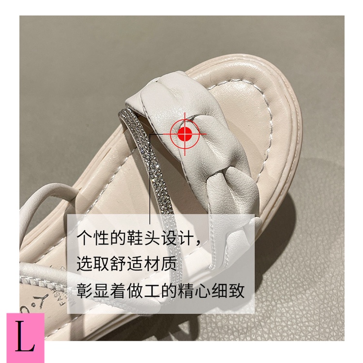 Giày Sandal Mùa Hè 2023 Cột Dây Sau Lưng Phong Cách Hàn Quốc Có Khóa Kéo Cho Nữ