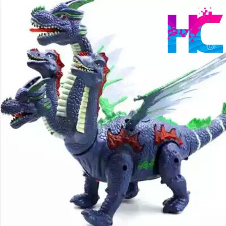 Đồ chơi khủng long 4 đầu - Đẻ trứng, chiếu đèn 3D, có nhạc  - hang_chuan