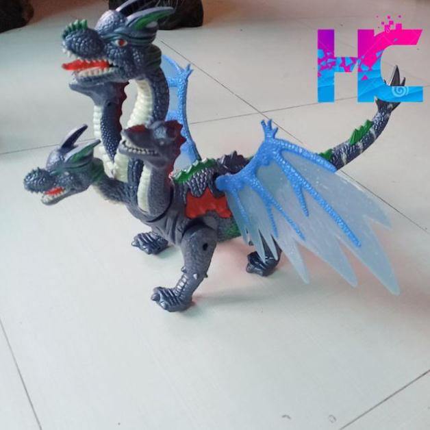 Đồ chơi khủng long 4 đầu - Đẻ trứng, chiếu đèn 3D, có nhạc  - hang_chuan