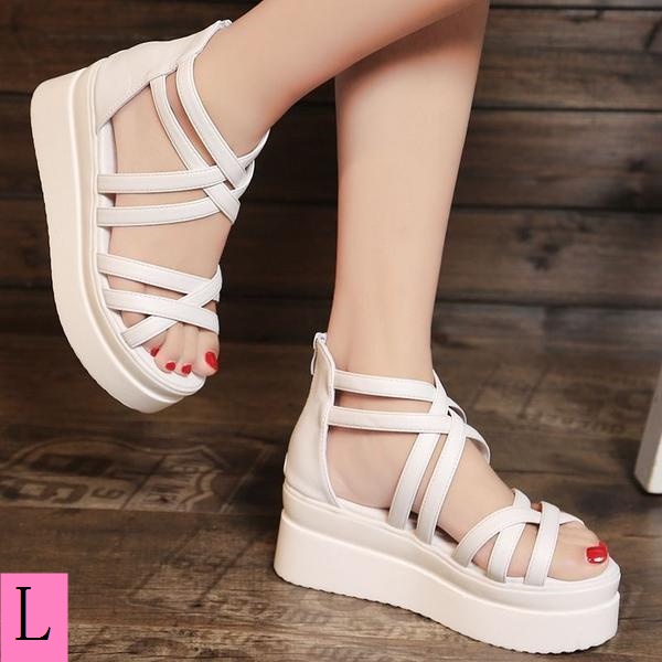Giày Sandal Đế Dày Quai Chéo Phong Cách Hàn Quốc Thời Trang Mùa Hè Hàng Mới 2023 Dành Cho Bạn Nữ Mang Đi Biển