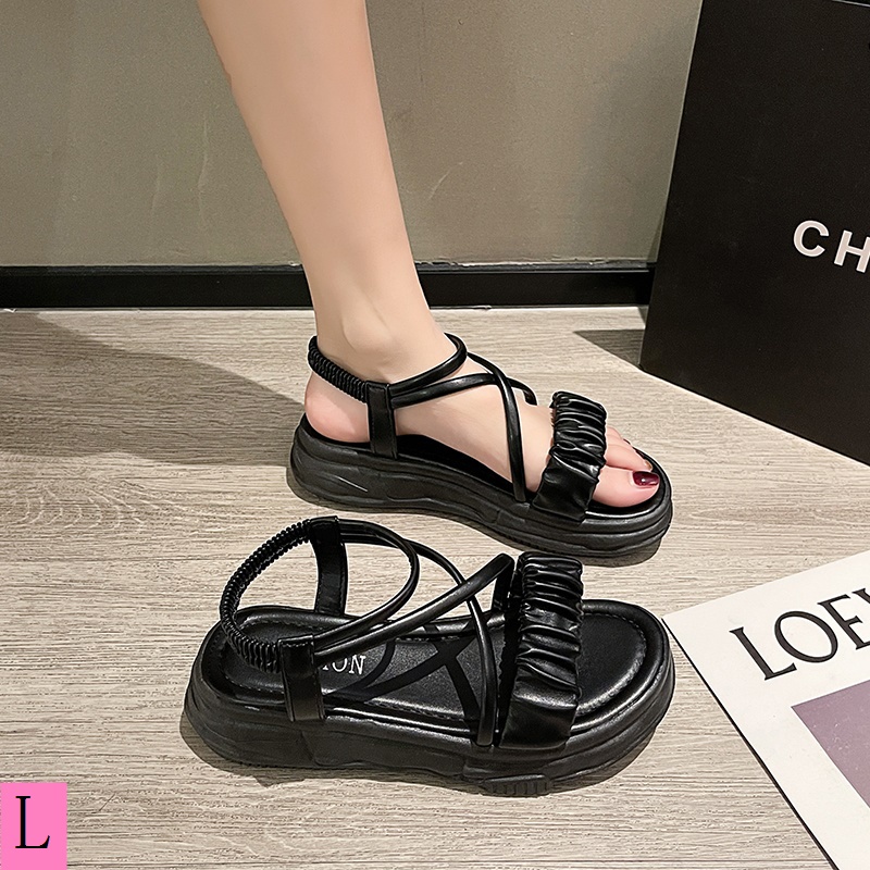 Giày Sandal Đế Bằng Quai Chéo Phong Cách Hàn Quốc Thời Trang Mùa Hè Mới 2023
