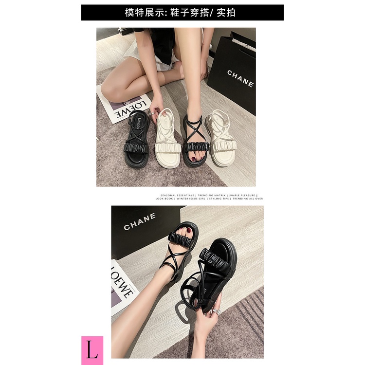 Giày Sandal Đế Bằng Quai Chéo Phong Cách Hàn Quốc Thời Trang Mùa Hè Mới 2023
