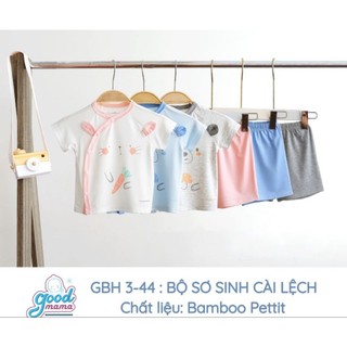 Bộ sơ sinh cài lệch chất bamboo petit siêu đẹp