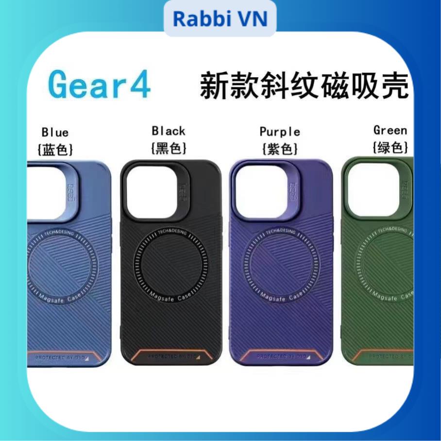 [Tím - Xanh Dương] Ốp hỗ trợ sạc từ tính Gear4 kẻ sọc x/xs/xsm11/12/13/14/pro/max/plus/pr