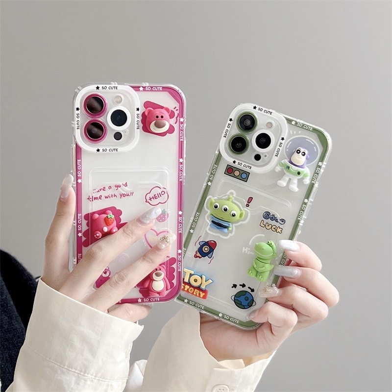 [Gấu dâu - Toy story - Gấu nâu] Ốp cài thẻ Socute gắn stick 7plus/8plus/x/xs/xsmax/11/12/13/14/pro/max/plus/promax