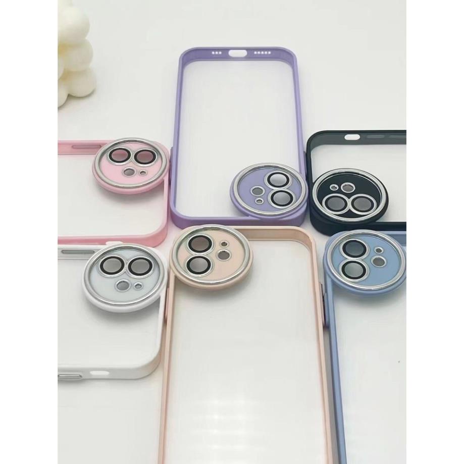[Xanh Dương - Đen - Trắng] Ốp lưng trong viền camera tròn cao cấp 7plus/8plus/x/xs/xsmax/11/12/13/14/pro/max/plus/promax