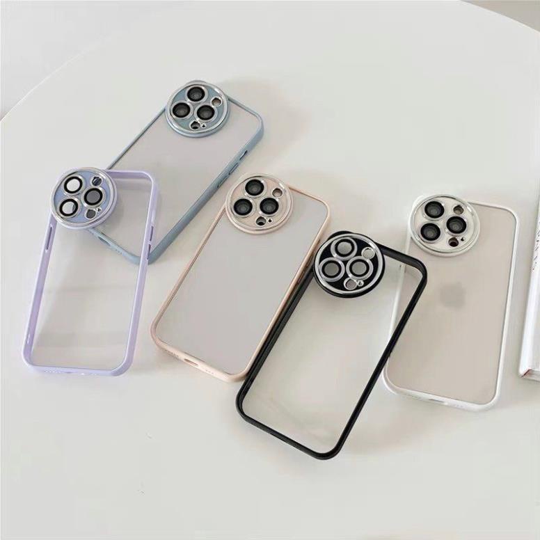 [Xanh Dương - Đen - Trắng] Ốp lưng trong viền camera tròn cao cấp 7plus/8plus/x/xs/xsmax/11/12/13/14/pro/max/plus/promax