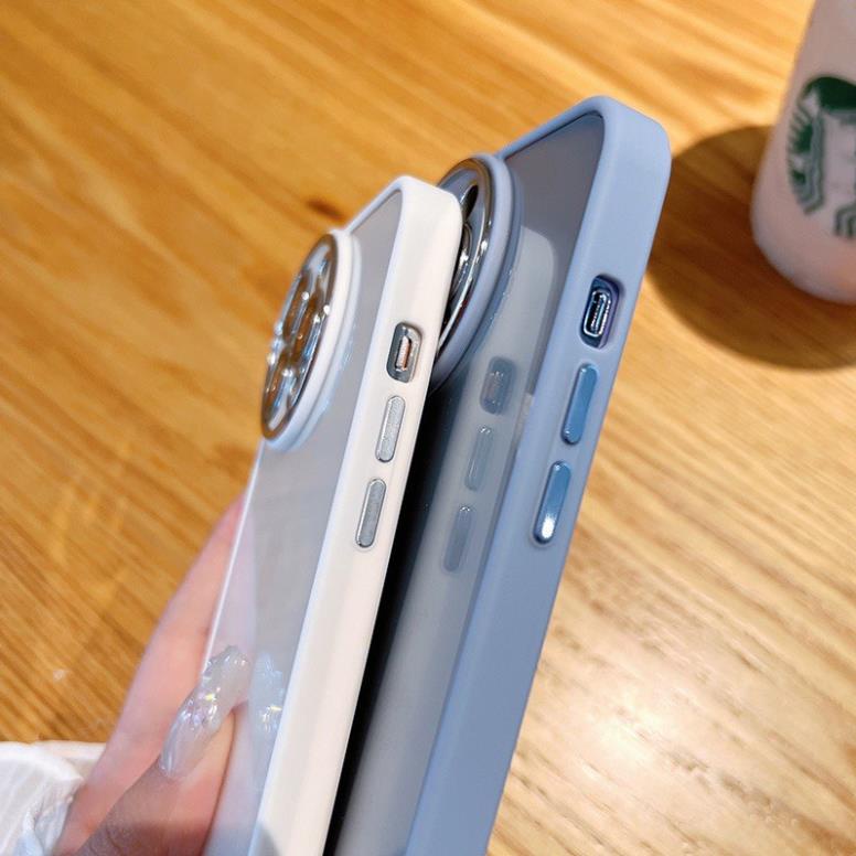 [Xanh Dương - Đen - Trắng] Ốp lưng trong viền camera tròn cao cấp 7plus/8plus/x/xs/xsmax/11/12/13/14/pro/max/plus/promax