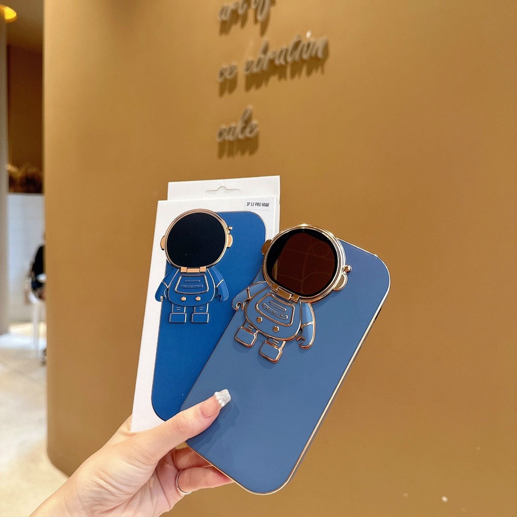 [Xanh Dương - Đen - Trắng] Ốp lưng iphone xi phi hành gia bảo vệ cam màu 7plus/x/xs/xsm11/12/13/14/pro/max/plus/promax