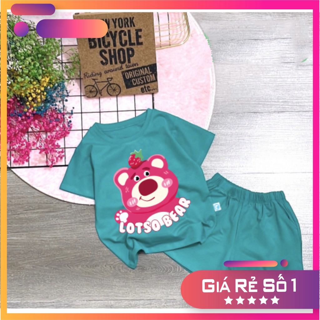 Bộ đồ bé gái-mẫu gấu dâu lotso bear DUI05 chất vải mát thấm hơi mồ hôi-mã DUI05 -NAM KIDS