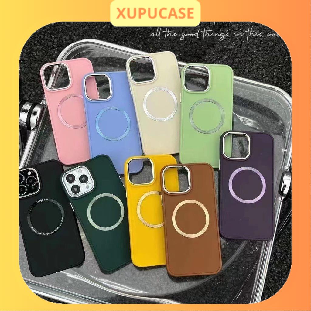 [ Xanh Lá, Vàng, Đen] Ốp từ tính viền cam kim loại hỗ trợ sạc không dây 7plus/x/xs/xsm11/12/13/14/pro/max/plus/promax