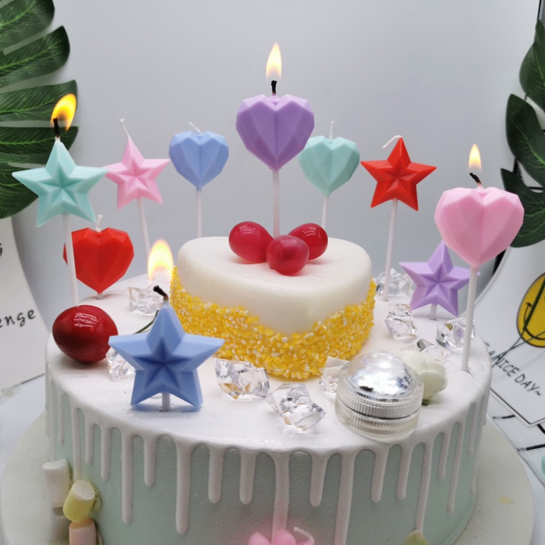 Nến Hình Tim 3D Nhiều Màu - Nến Hàn Quốc Mới Lạ