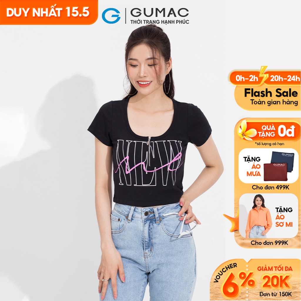 Áo thun kiểu in chữ GUMAC ATD05057
