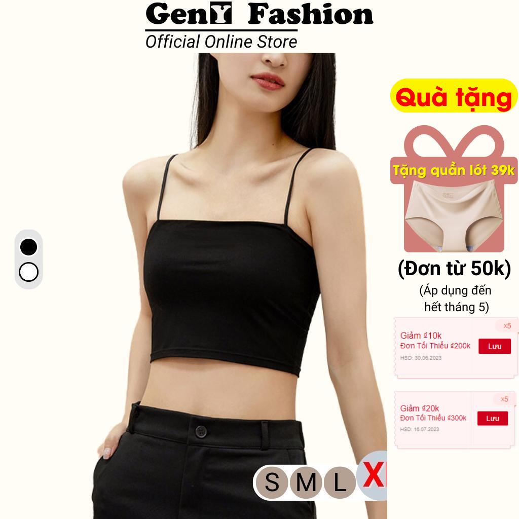 Áo 2 dây nữ croptop GenY dây nhỏ có tăng đưa dáng ôm body chất vải thun mềm mịn co giãn tốt thoáng khí tốt