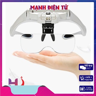 Bộ kính lúp đội đầu có đèn led sáng thuận lợi điều chỉnh