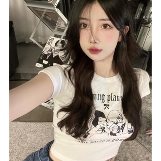 Áo croptop tay ngắn PINKSTORE29 in hình 4 cô gái, phong cách cá tính A5555