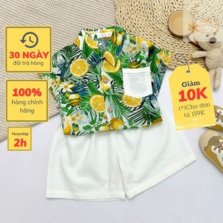 Set bộ quần áo đi Biển bé trai chất thô đũi mềm mát đủ Size 9-35kg.