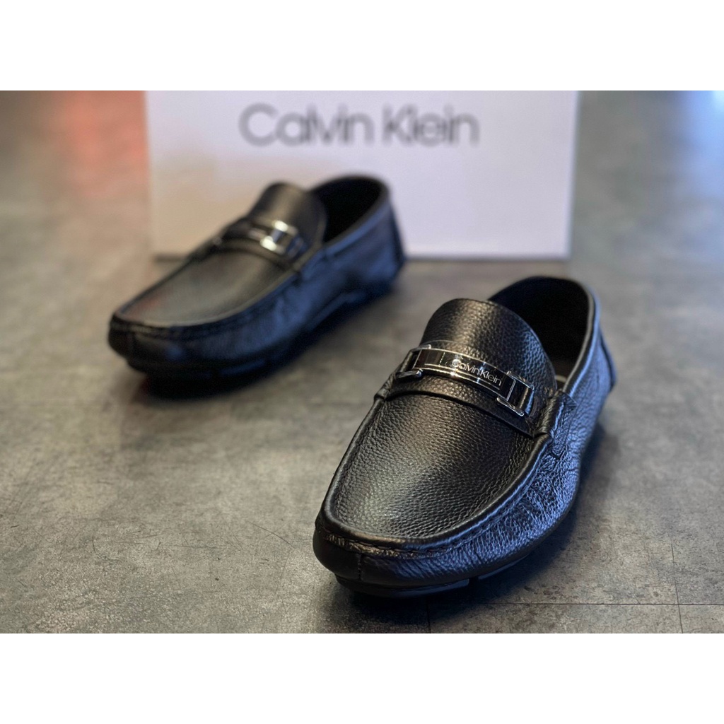 Giày mọi Nam chính hãng CK mocasines black - da bê mềm / size 39-44