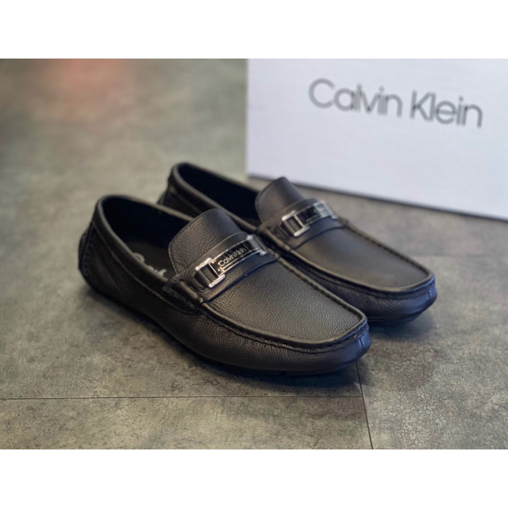 Giày mọi Nam chính hãng CK mocasines black - da bê mềm / size 39-44