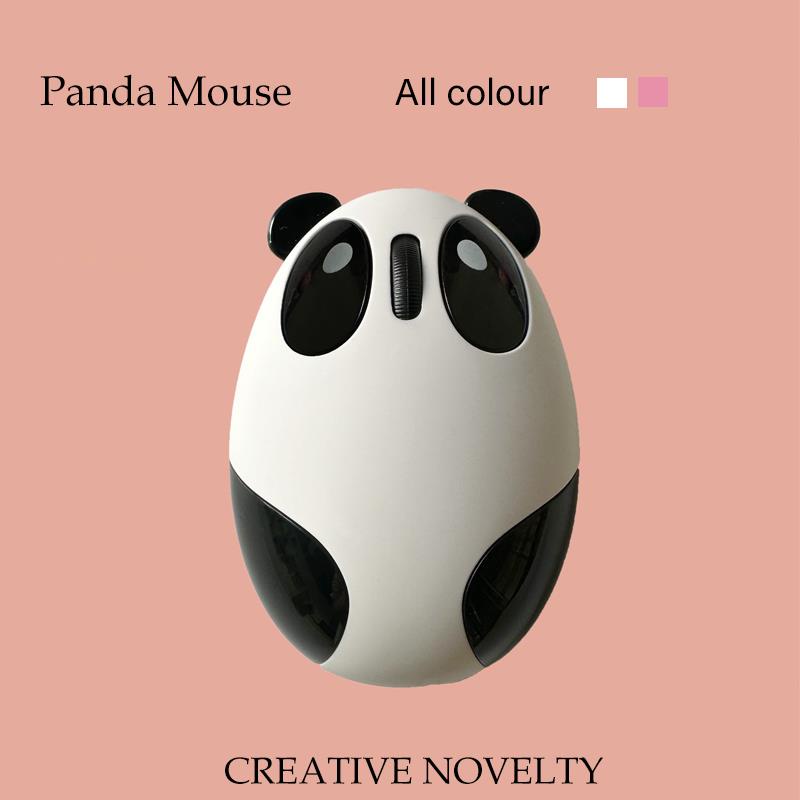 Chuột không dây có dây USB sáng tạo điều hay gấu trúc dễ thương dễ thương tặng pin chuột panda hồng mới