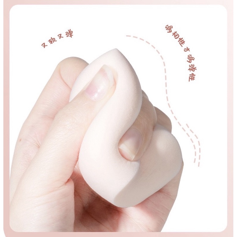 Set 6 Bông Mút Trang Điểm, Tán Kem Nền Hình Giọt Nước Kèm Hũ Đựng