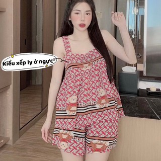 (Clip thật) Bộ lụa mango đùi 2 dây size 40-60kg