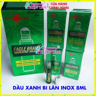 12 chai dầu xanh bi lăn inox 8ml tinh dầu xanh bạc hà sản phẩm chính hãng