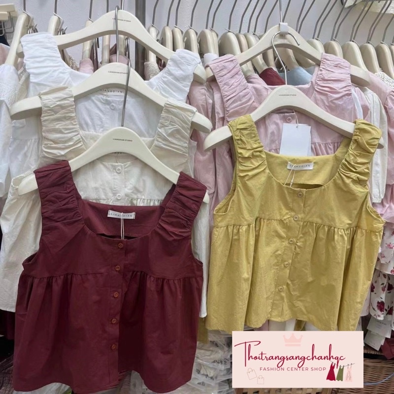 Áo babydoll tay chun chất thô mịn mát nhẹ qc