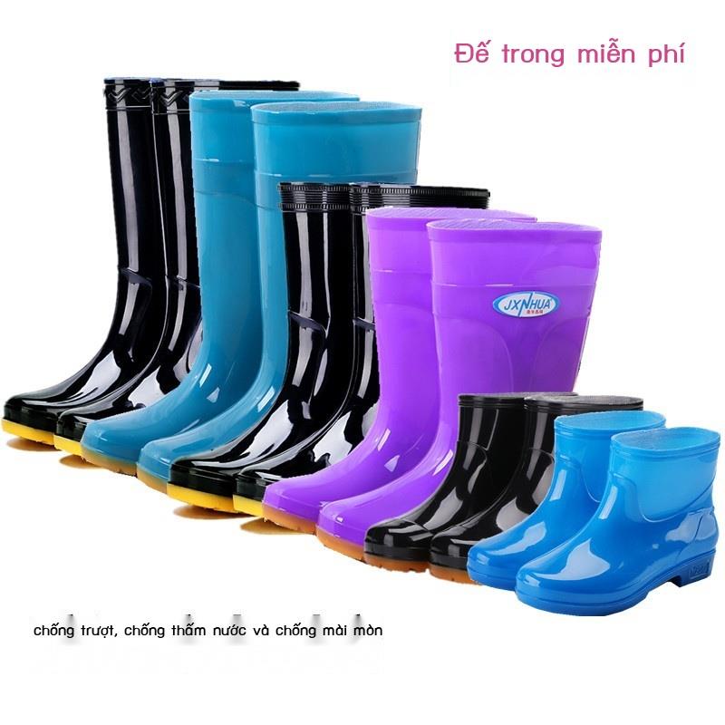 Ủng đi mưa ống giữa nam giày nước ống ngắn giày nữ giày cao su nhà bếp chống trượt chống trượt ống cao gi