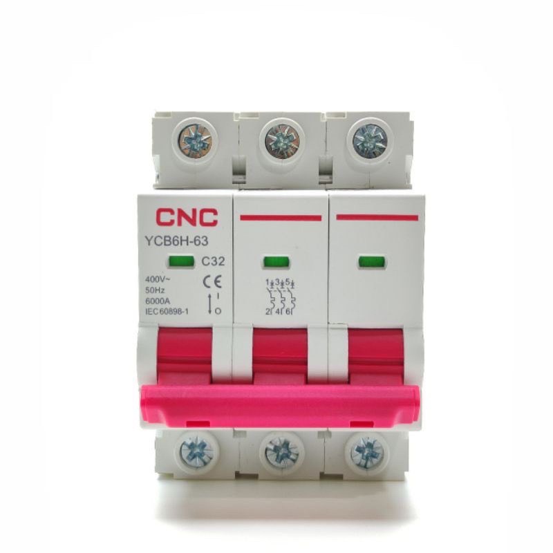 Aptomat MCB 3 Pha YCB6H-63 CNC 6A~63A, Dòng Cắt 6kA
