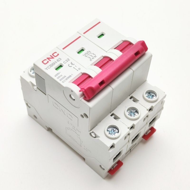 Aptomat MCB 3 Pha YCB6H-63 CNC 6A~63A, Dòng Cắt 6kA