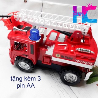 Đồ chơi ô tô cứu hỏa - Có đèn, nhạc - Cảm biến va chạm - Tặng kèm pin - hang_chuan