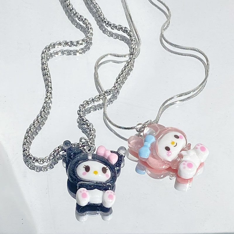 Vòng cổ Chính Hãng Mặt Hình Chú Chó Sanrio Ngọc Bích Hoạt Hình Dễ Thương Cho Bé Gái