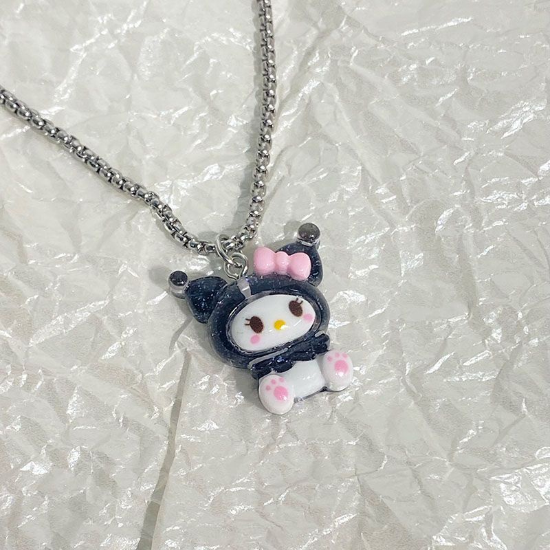 Vòng cổ Chính Hãng Mặt Hình Chú Chó Sanrio Ngọc Bích Hoạt Hình Dễ Thương Cho Bé Gái