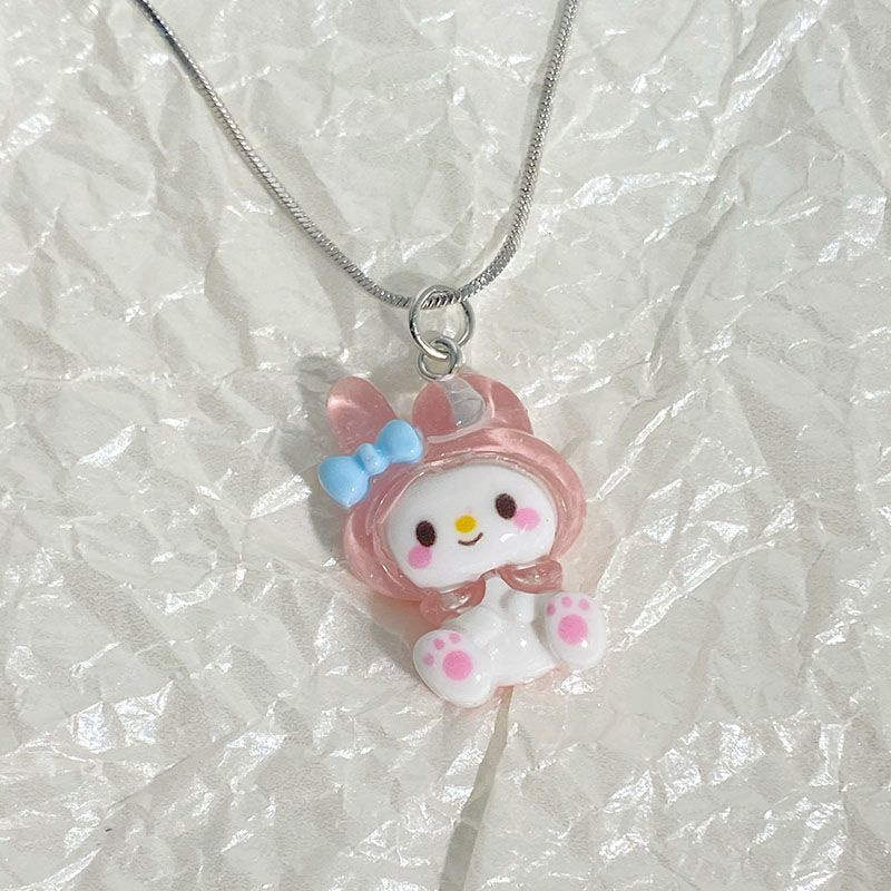 Vòng cổ Chính Hãng Mặt Hình Chú Chó Sanrio Ngọc Bích Hoạt Hình Dễ Thương Cho Bé Gái