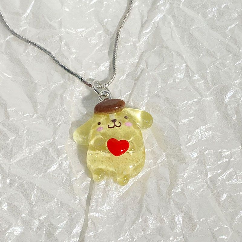 Vòng cổ Chính Hãng Mặt Hình Chú Chó Sanrio Ngọc Bích Hoạt Hình Dễ Thương Cho Bé Gái