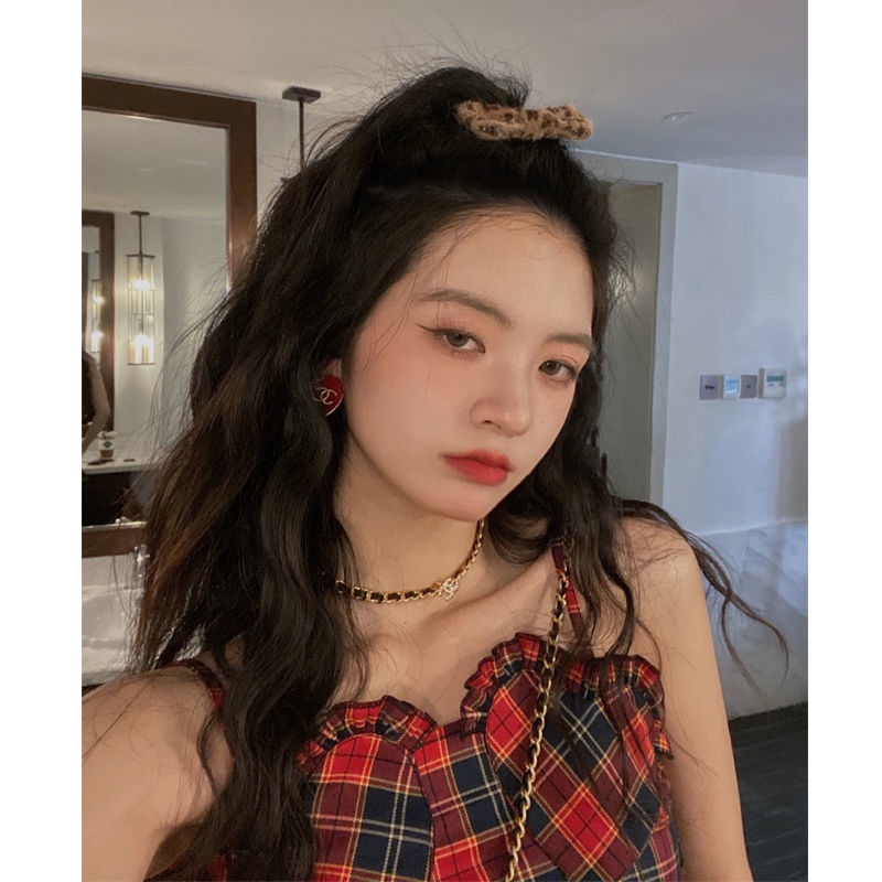 Áo Hai Dây Cổ Vuông Cột Dây Họa Tiết Sọc Caro Phong Cách Retro Ngọt Ngào Cho Bé Gái