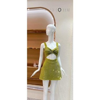 Đầm Hai Dây Body PINKSTORE29, Dáng Ôm Khoét Bụng Xoắn Ngực Quyến Rũ D089