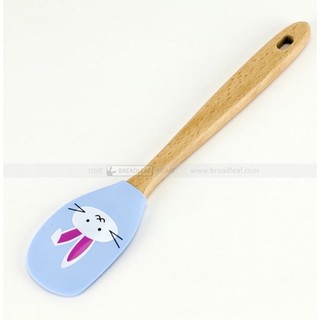 Phới Trộn dẻo/Phới Dẹt Spatula Cán Gỗ Breadleaf hình Thỏ