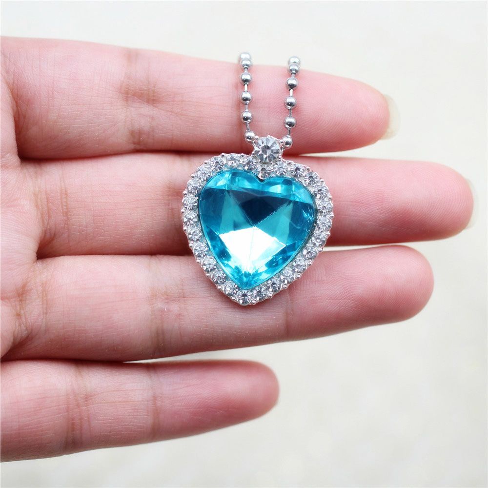 Vòng cổ Mặt Đá Quý Hình Trái Tim Pha Lê Nhân Tạo Mẫu Mới Dành Cho Trẻ Em Làm Quà Sinh Nhật Trẻ Em