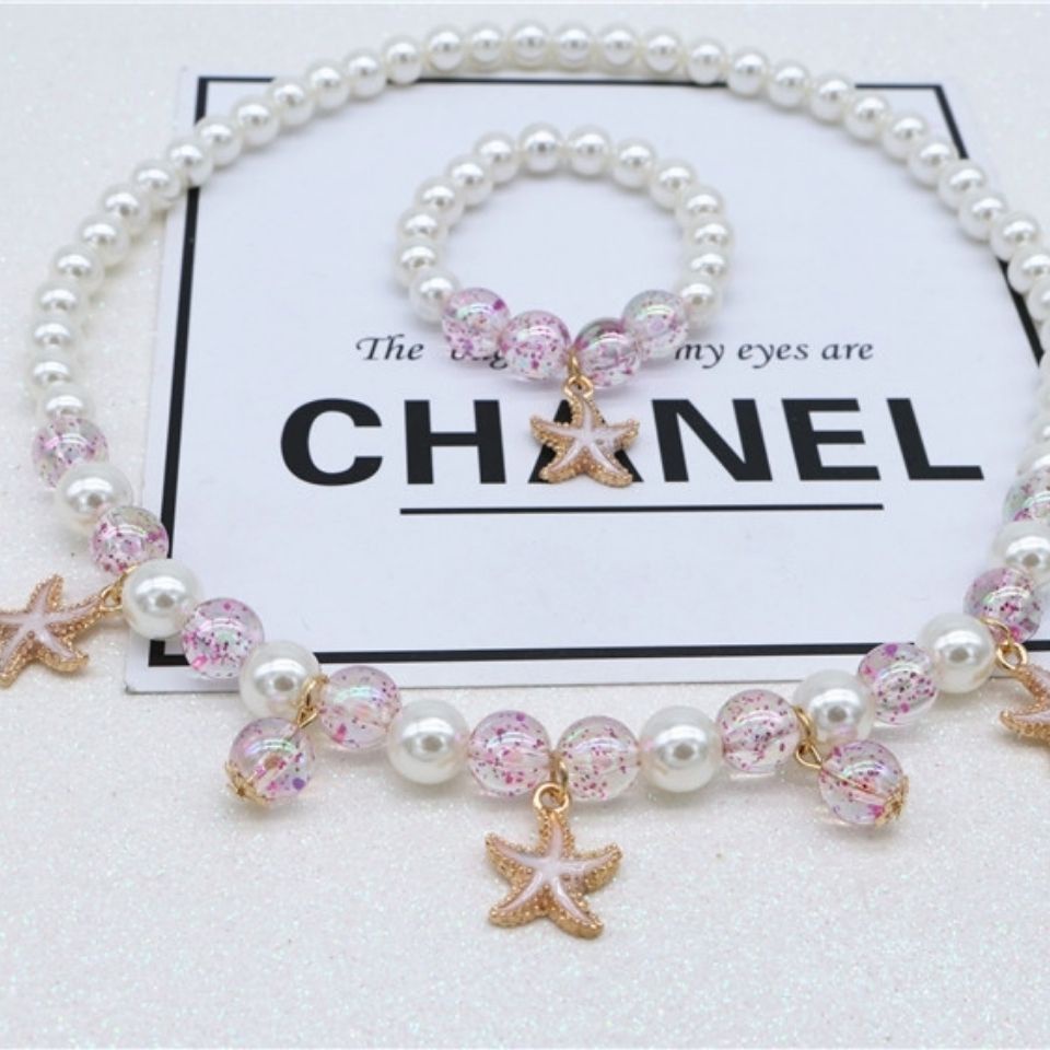 Vòng cổ Mặt Vỏ Sò / Sao Biển / Ngọc Trai Nhân Tạo Thời Trang Cho Bé Gái