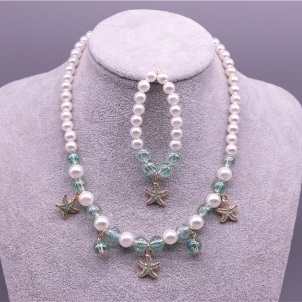 Vòng cổ Mặt Vỏ Sò / Sao Biển / Ngọc Trai Nhân Tạo Thời Trang Cho Bé Gái
