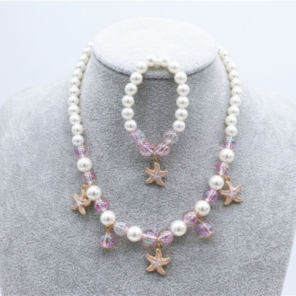 Vòng cổ Mặt Vỏ Sò / Sao Biển / Ngọc Trai Nhân Tạo Thời Trang Cho Bé Gái