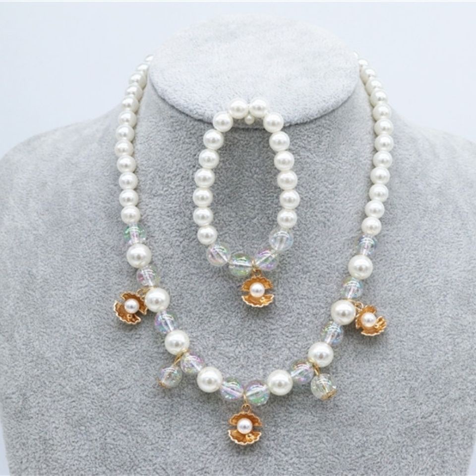 Vòng cổ Mặt Vỏ Sò / Sao Biển / Ngọc Trai Nhân Tạo Thời Trang Cho Bé Gái